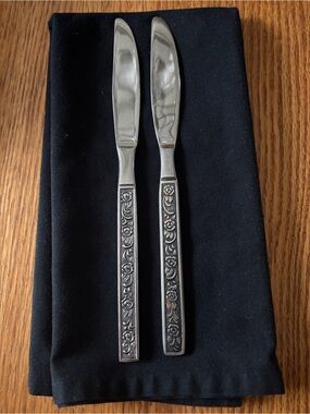 National Stainless Costellano Rose Patterned Flatware Knife Pair